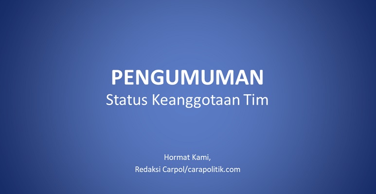 pengumuman status keanggotaan tim